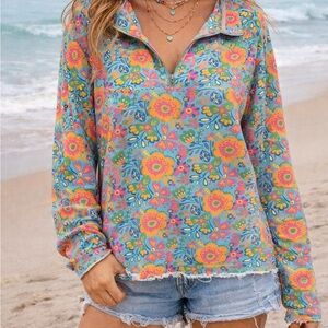 NATURAL LIFE Floral Multicolor Top Size L/XL